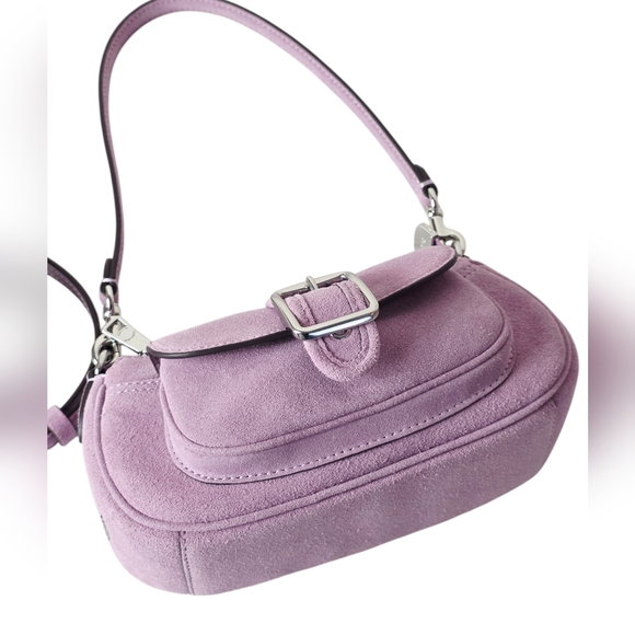 Coach Ashton Mini Suede Light Violet Shoulder Bag - Picture 4 of 13